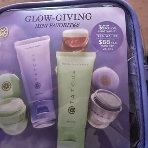 Tatcha Skincare Essentials in Purple and Mint